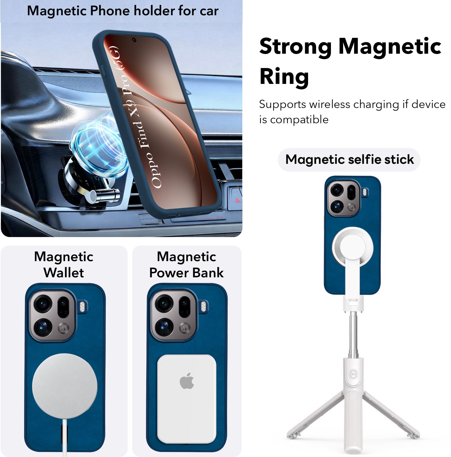 For Oppo Find X9 Pro Back Cover Case Leather Finish (MagSafe Compatible Wireless Charging | Soft Touch | Camera Bump Protection)