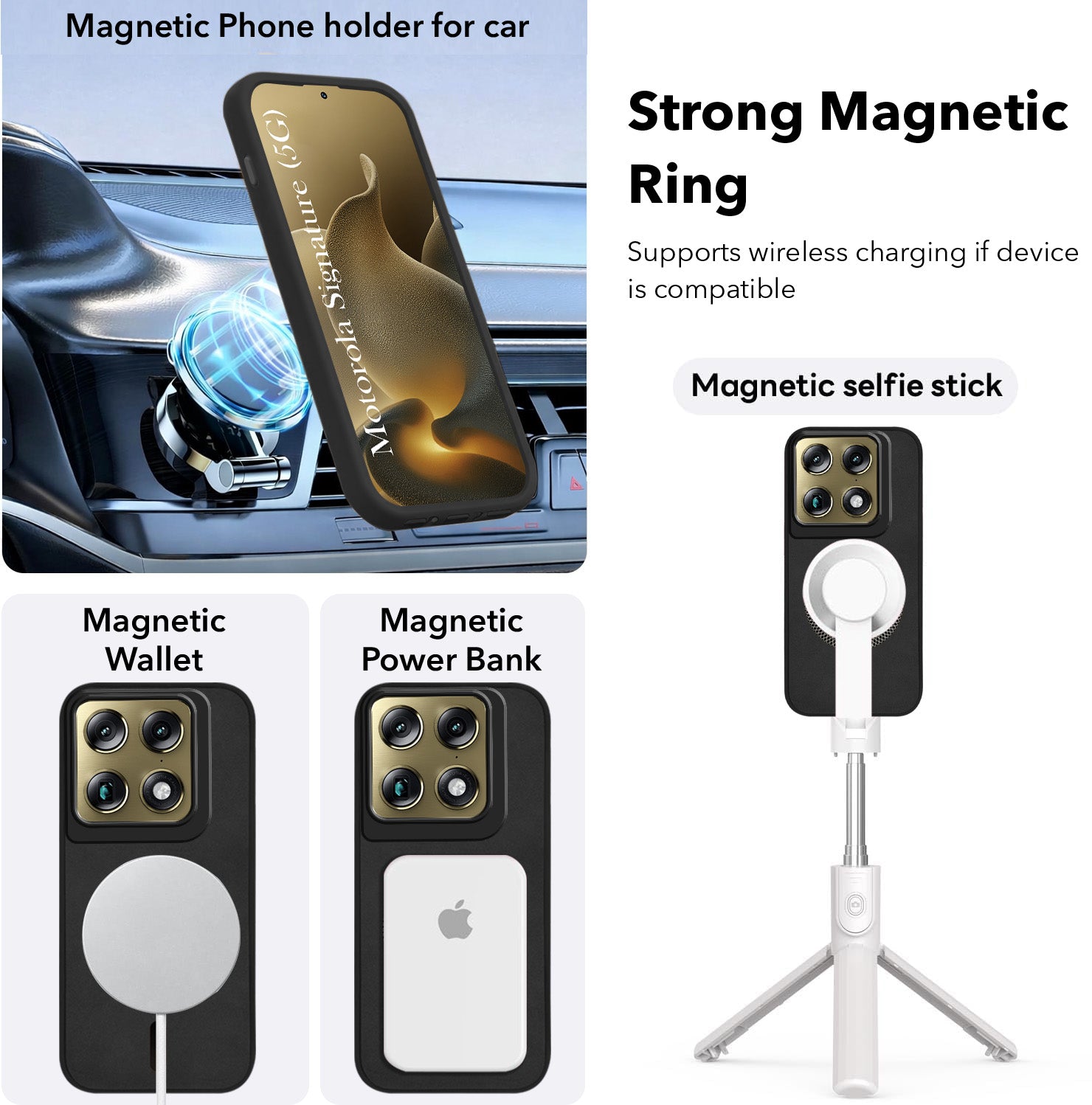 For Motorola Moto Signature 5G Back Cover Case Leather Finish (MagSafe Compatible Wireless Charging | Soft Touch | Camera Bump Protection)