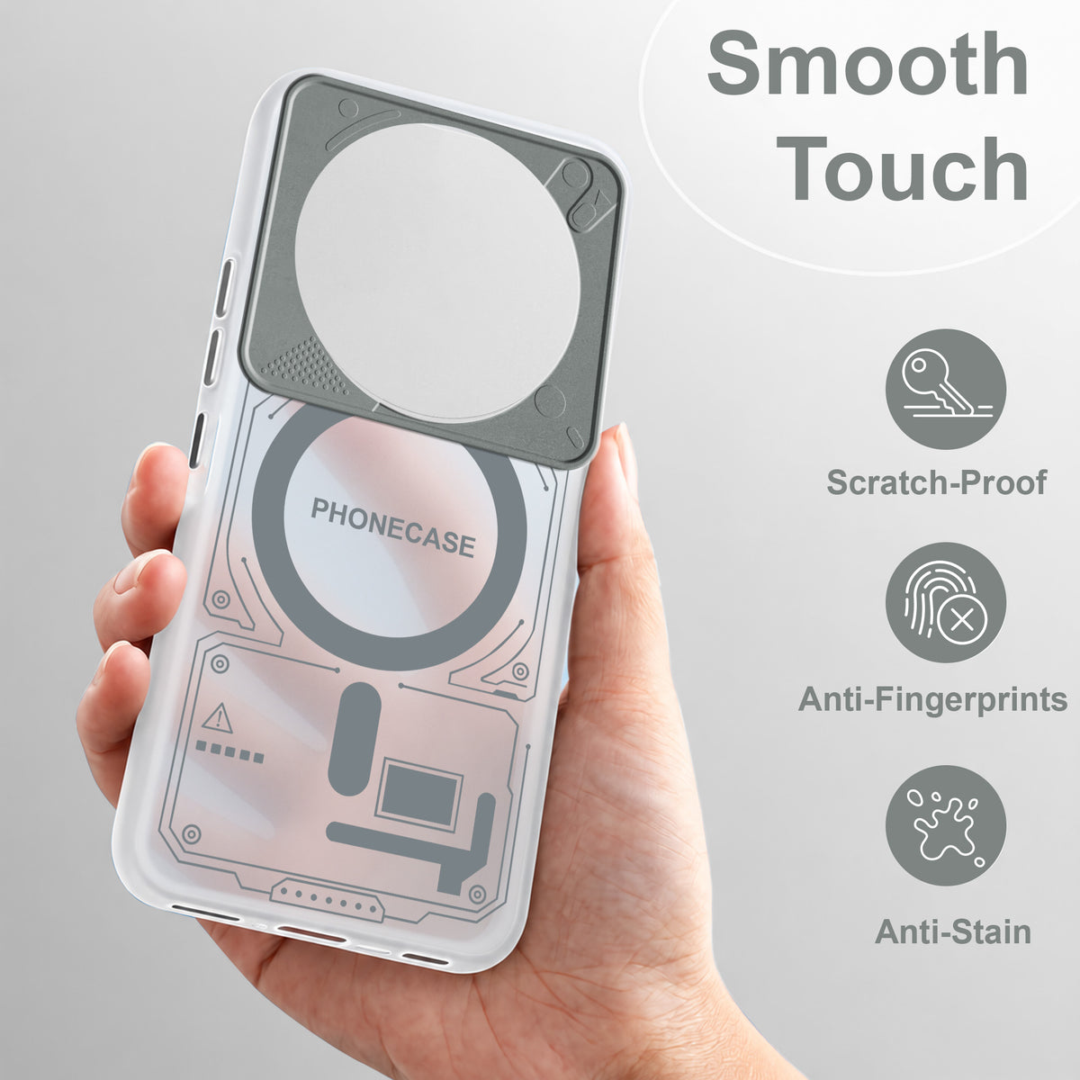 For Vivo T4 Metallic Back Cover Case (Metallic Camera Protection & Buttons | Translucent Milky Shade | Hard Polycarbonate)