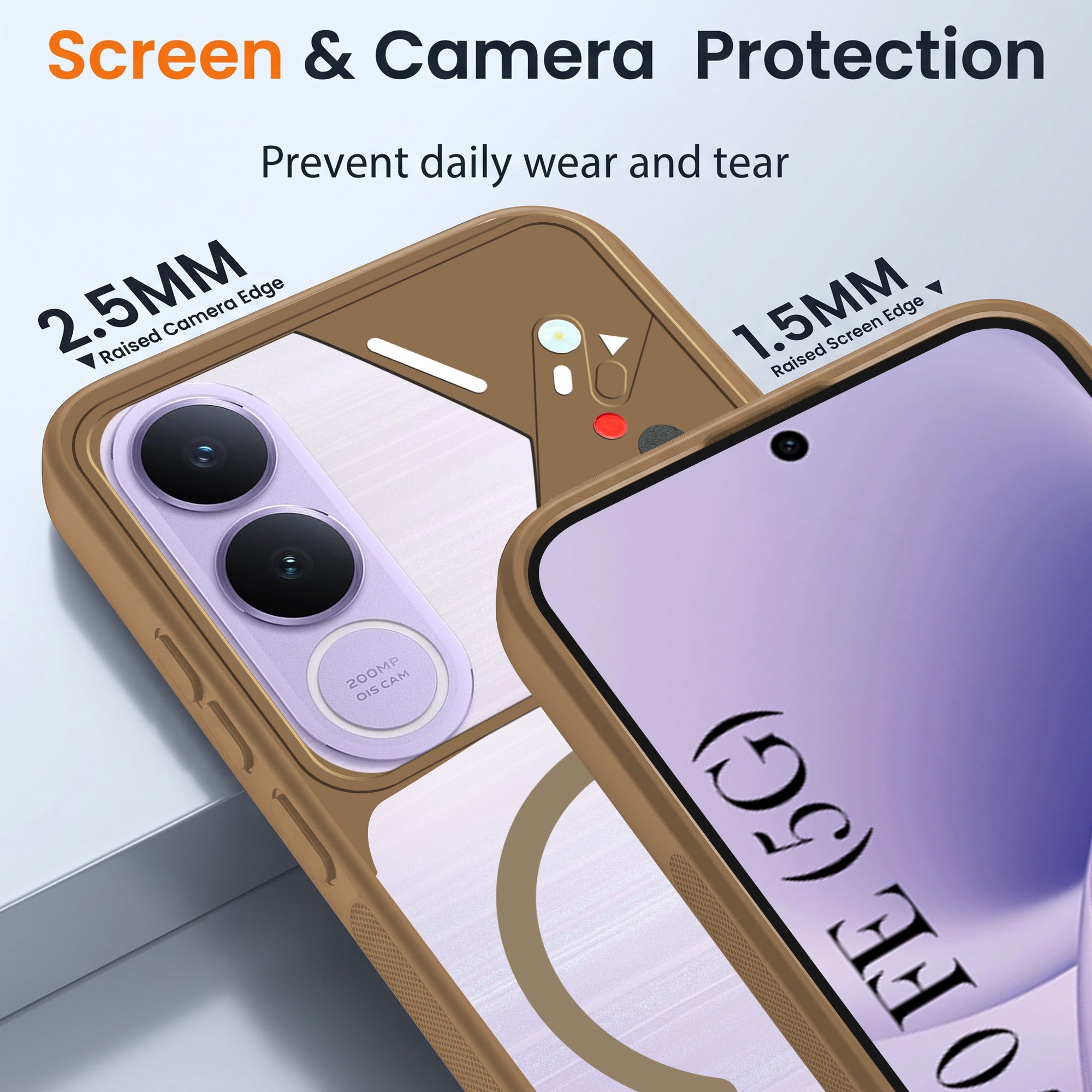 For Vivo V70 FE 5G Back Cover Case Lifetime Anti-Yellow Clear (Camera Protection | Side Grip | Wireless MagSafe Compatible)