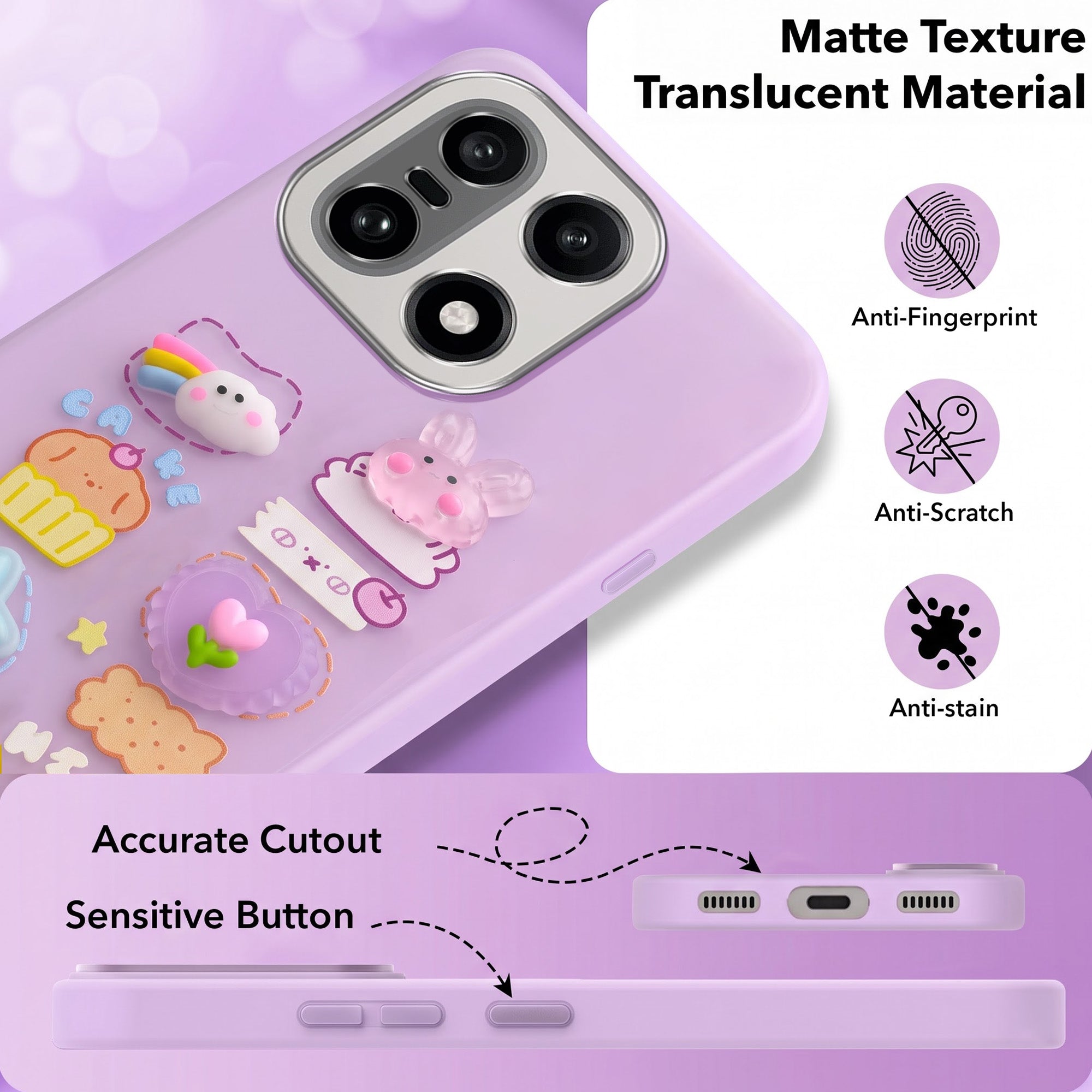 For OnePlus 15 5G Back Cover Case (3D Cute Cartoons | Hard Back Side Soft | Matte Premium Finish | HD Printing)