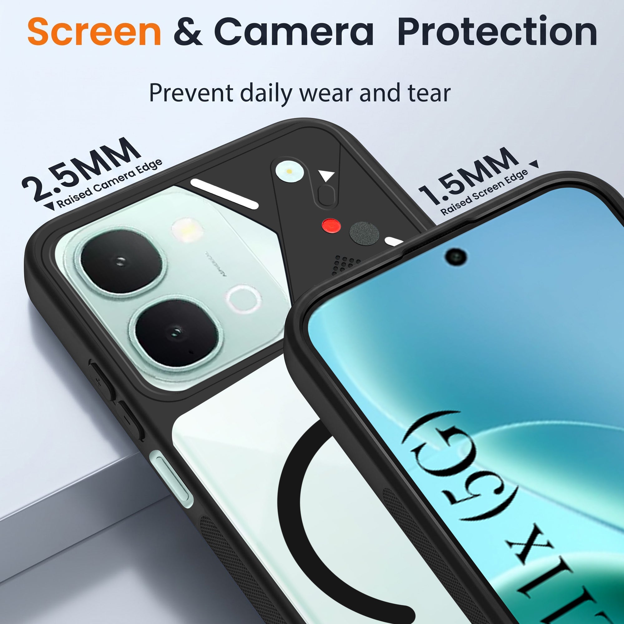 For Vivo iQOO Z11x 5G Back Cover Case Lifetime Anti-Yellow Clear (Camera Protection | Side Grip | Wireless MagSafe Compatible)