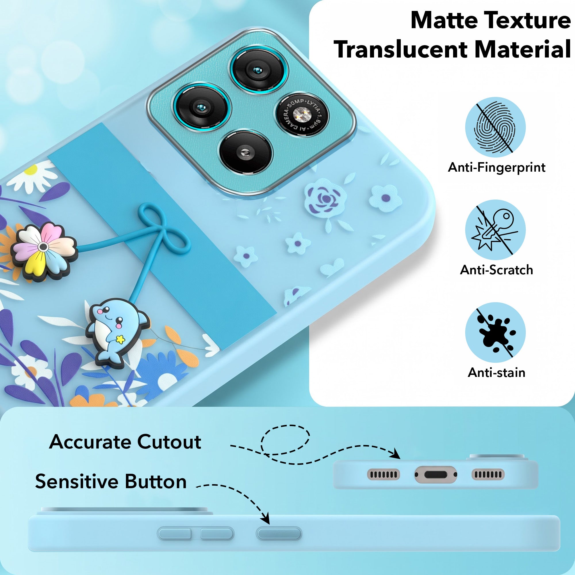 For Motorola Moto G67 Power | G57 Power Back Cover Case (3D Cute Cartoons | Hard Back Side Soft | Matte Premium Finish | HD Printing)