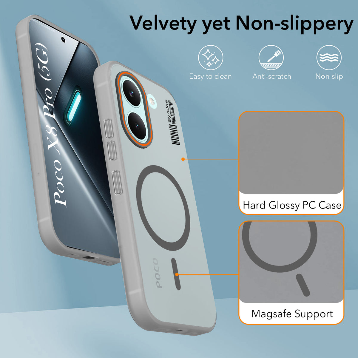 For Poco X8 Pro Back Cover Case (Soft Touch | Camera Bump Protection | MagSafe Compatible | Matte Finish)