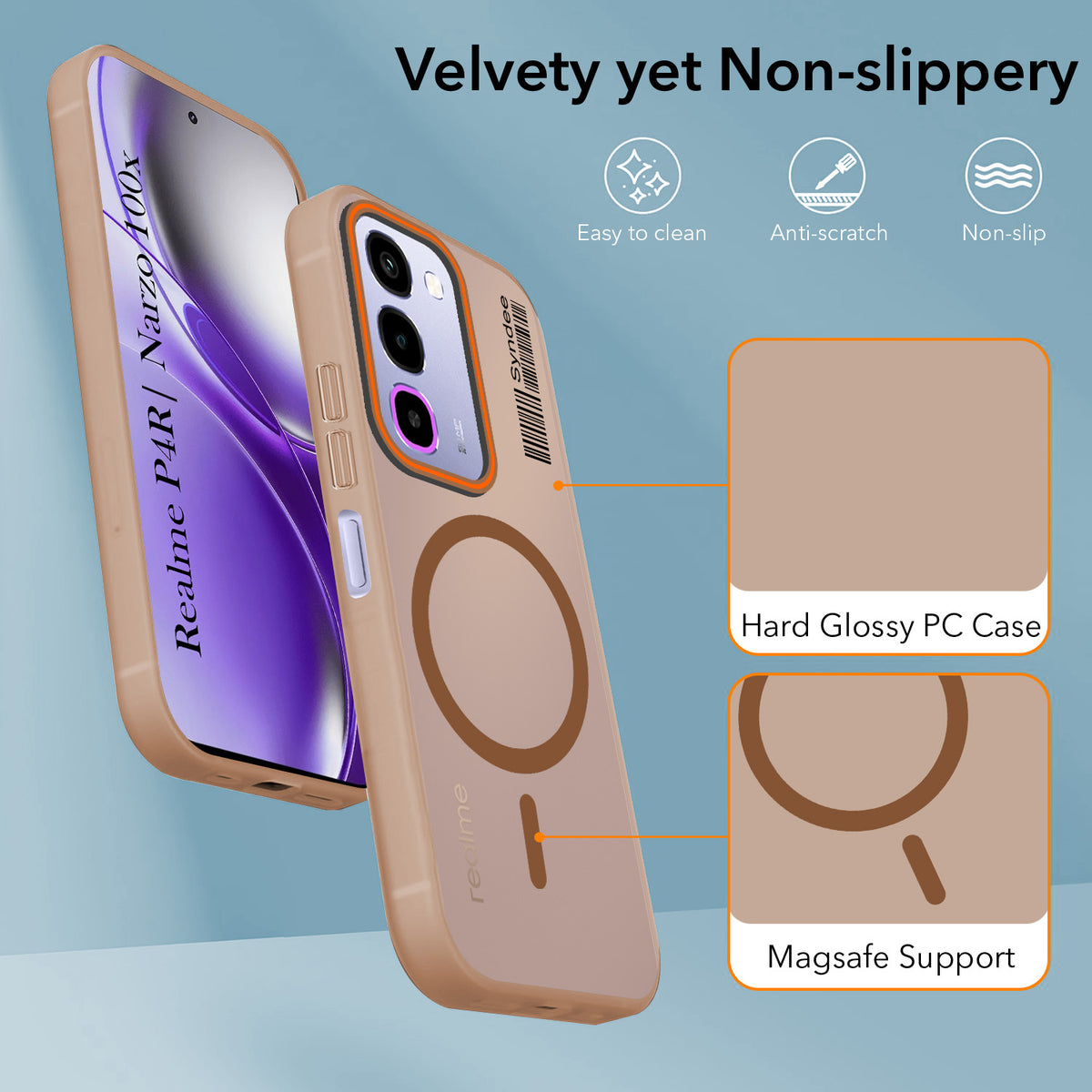 For Realme P4R 5G | Realme Narzo 100X 5G Back Cover Case (Soft Touch | Camera Bump Protection | MagSafe Compatible | Matte Finish)