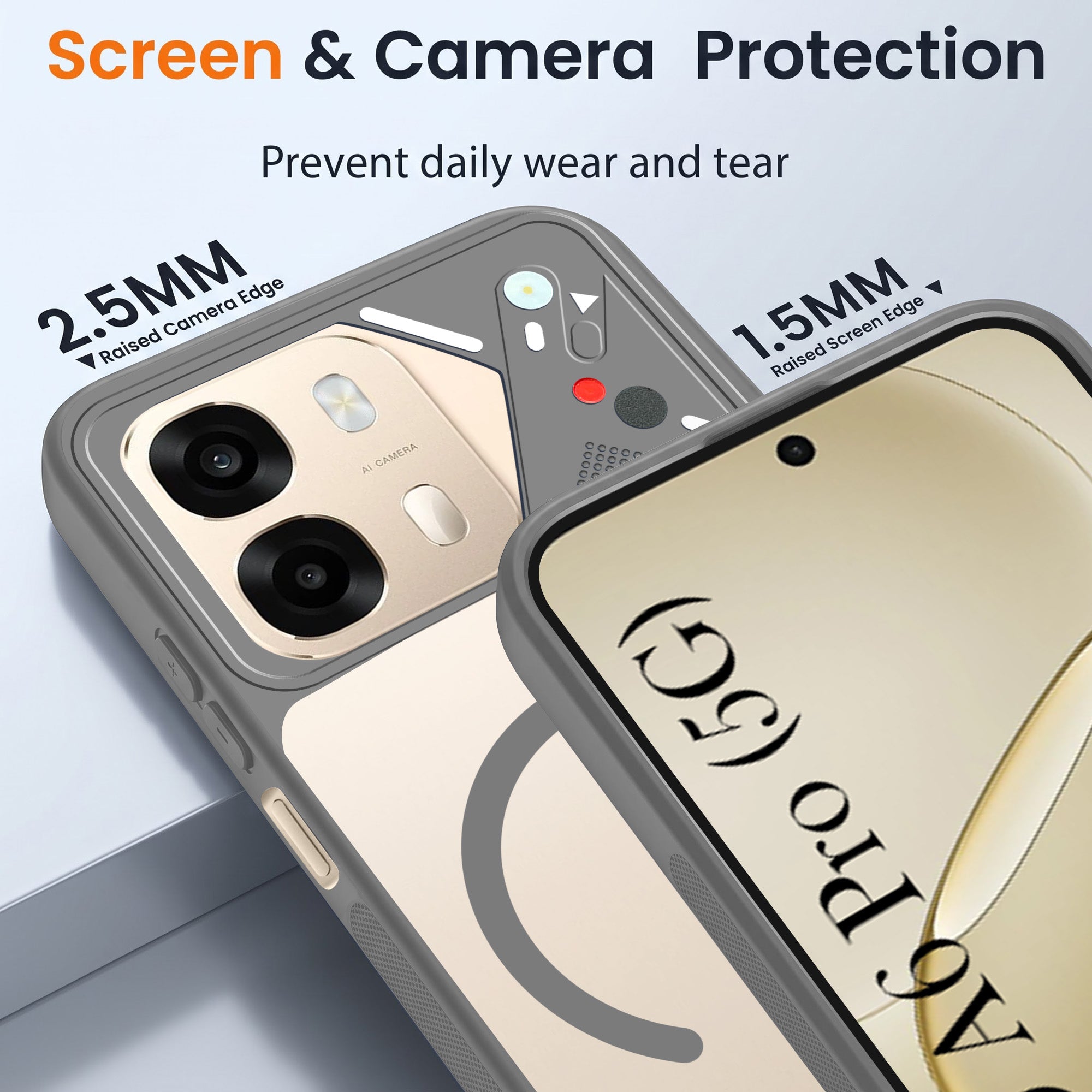 For Oppo A6 Pro Back Cover Case Lifetime Anti-Yellow Clear (Camera Protection | Side Grip | Wireless MagSafe Compatible)