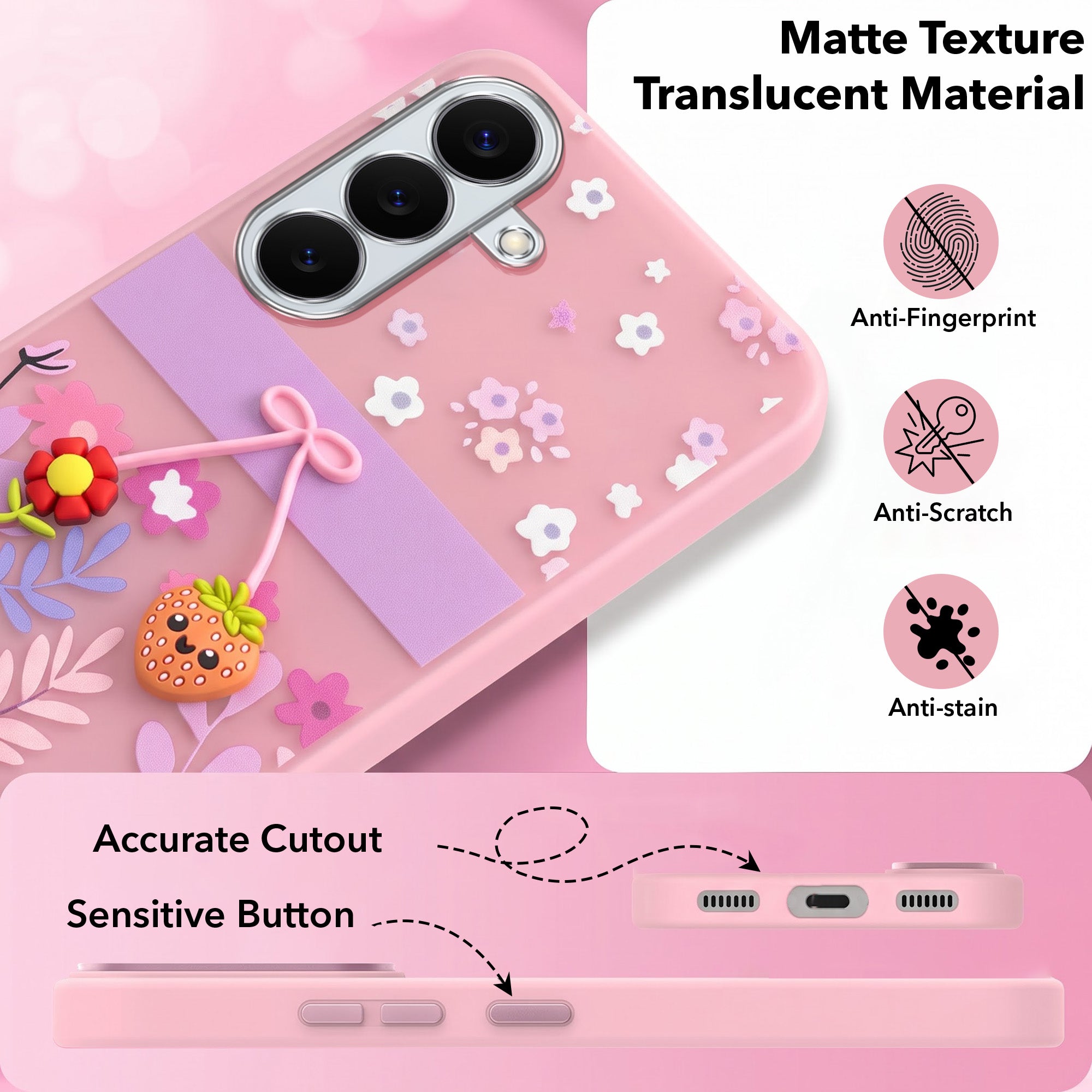 For Samsung Galaxy S26 5G Back Cover Case (3D Cute Cartoons | Hard Back Side Soft | Matte Premium Finish | HD Printing)
