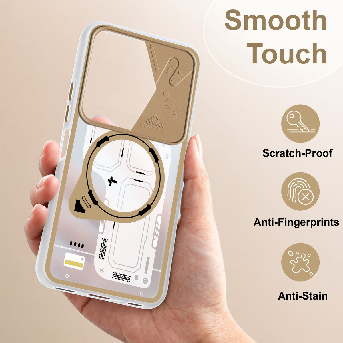 For Realme C83 5G Metallic Back Cover Case (Metallic Camera Protection & Buttons | Translucent Milky Shade | Hard Polycarbonate)