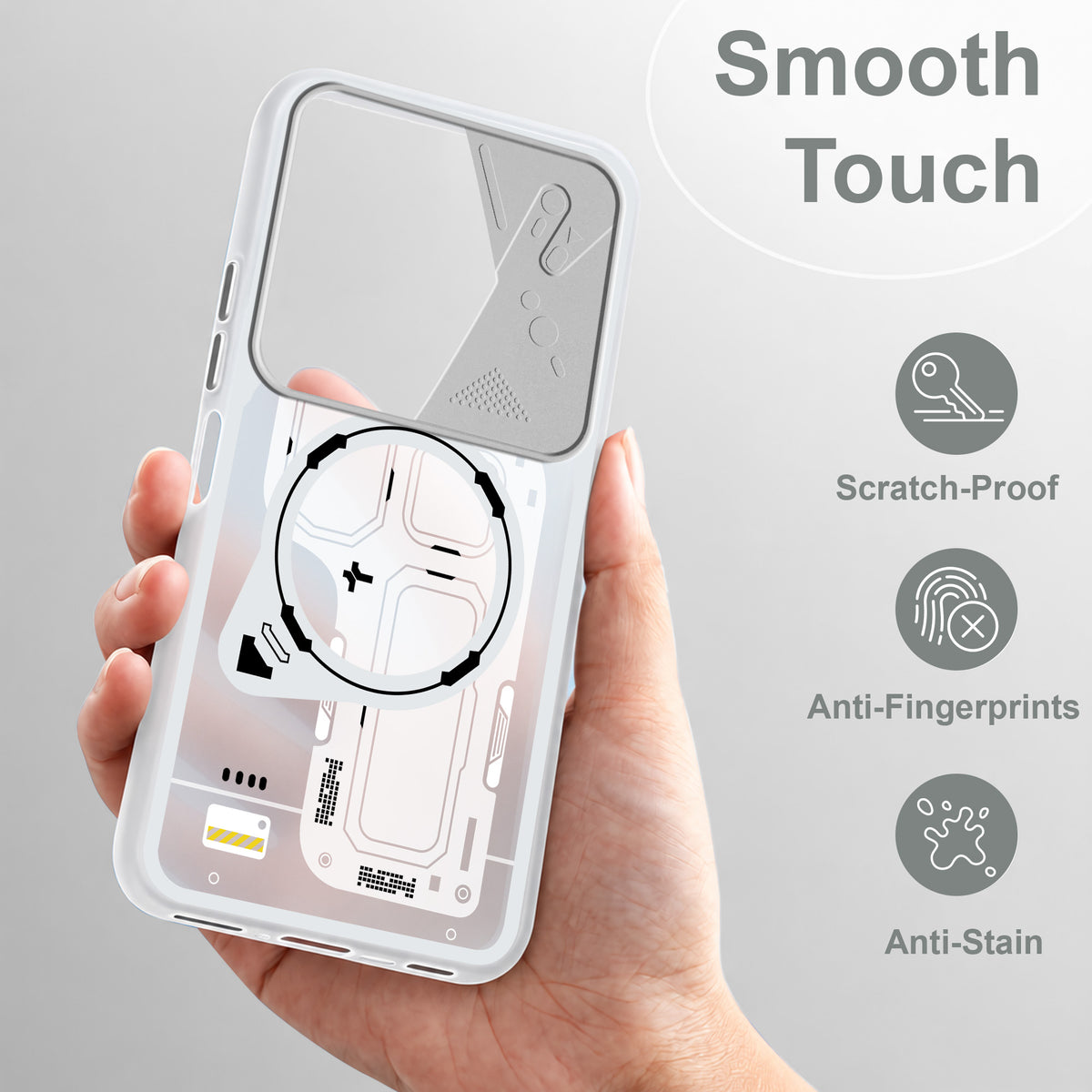For Vivo Y29 Metallic Back Cover Case (Metallic Camera Protection & Buttons | Translucent Milky Shade | Hard Polycarbonate)
