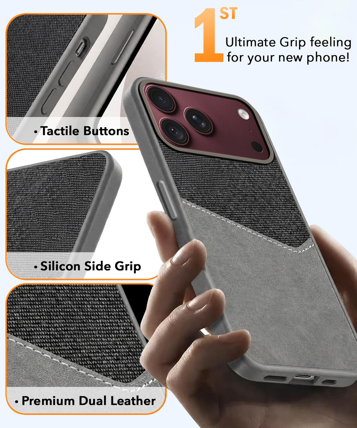 For Apple iPhone 18 Pro Max Back Cover Case (Dual PU Leather Stitch | Professional Minimalist | Soft and Flexible)