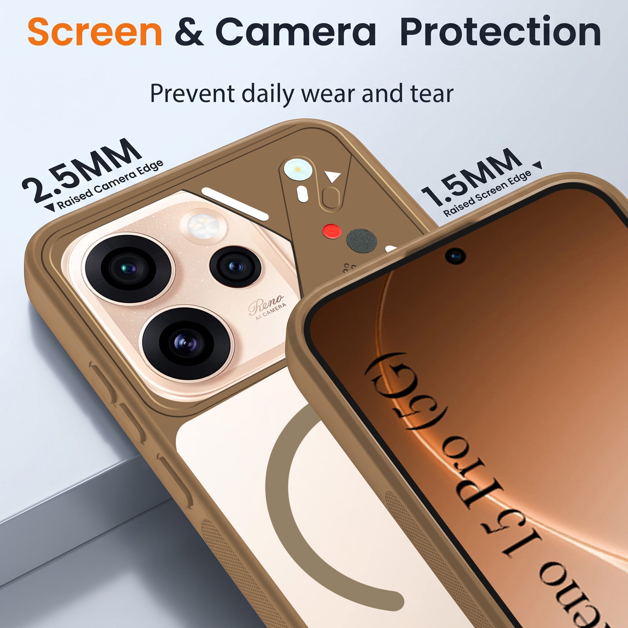 For Oppo Reno15 Pro 5G | Oppo Reno 15 Pro 5G Back Cover Case Lifetime Anti-Yellow Clear (Camera Protection | Side Grip | Wireless MagSafe Compatible)