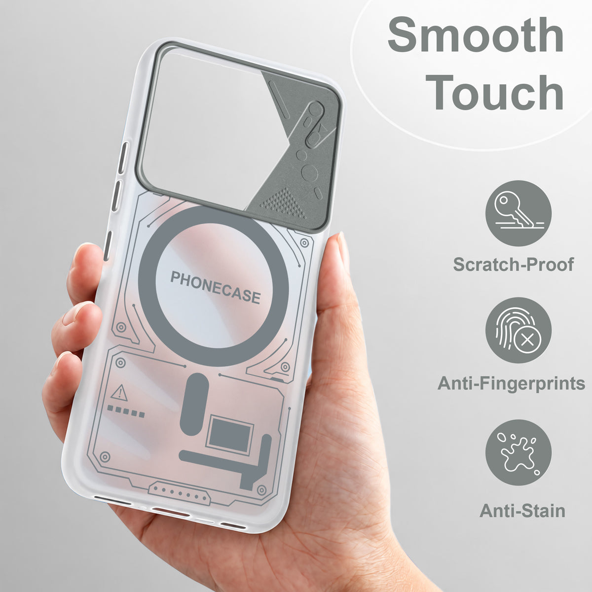 For Vivo T5 Pro 5G Metallic Back Cover Case (Metallic Camera Protection & Buttons | Translucent Milky Shade | Hard Polycarbonate)