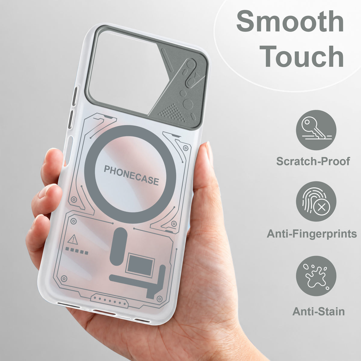 For Oppo K14x 5G Metallic Back Cover Case (Metallic Camera Protection & Buttons | Translucent Milky Shade | Hard Polycarbonate)