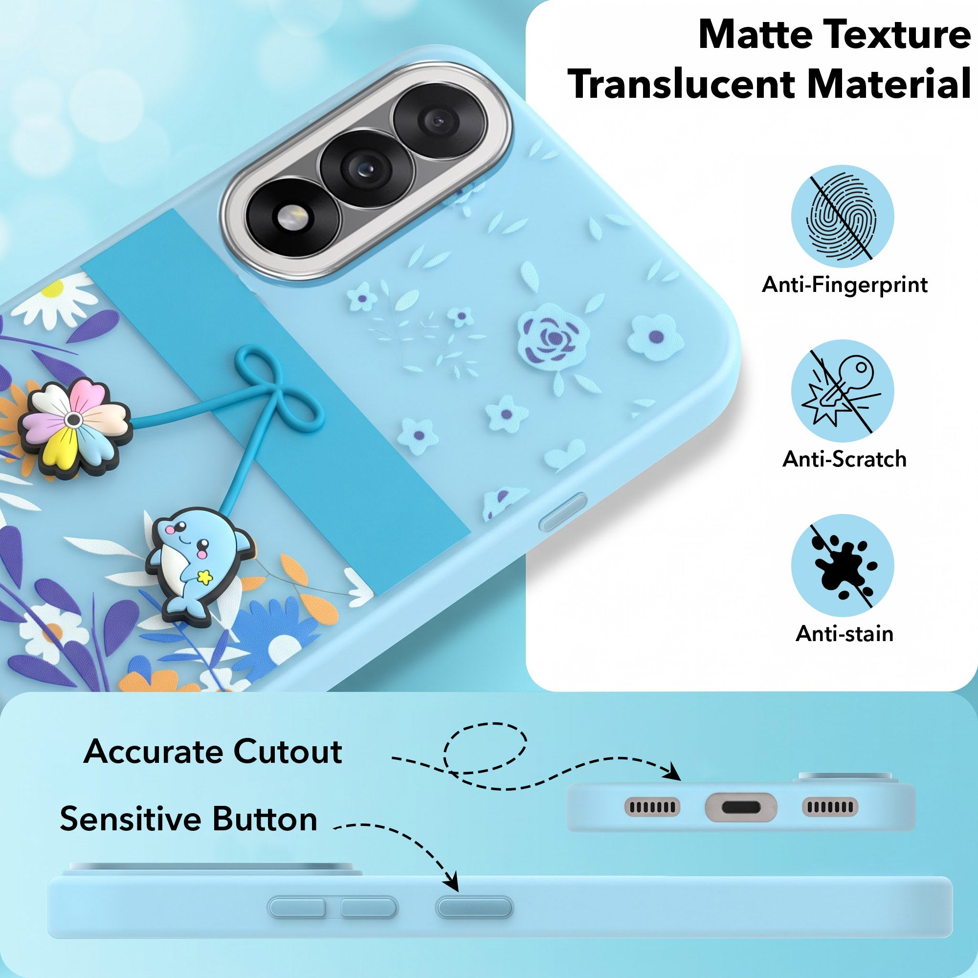 For Oneplus Nord 5 Back Cover Case (3D Cute Cartoons | Hard Back Side Soft | Matte Premium Finish | HD Printing)