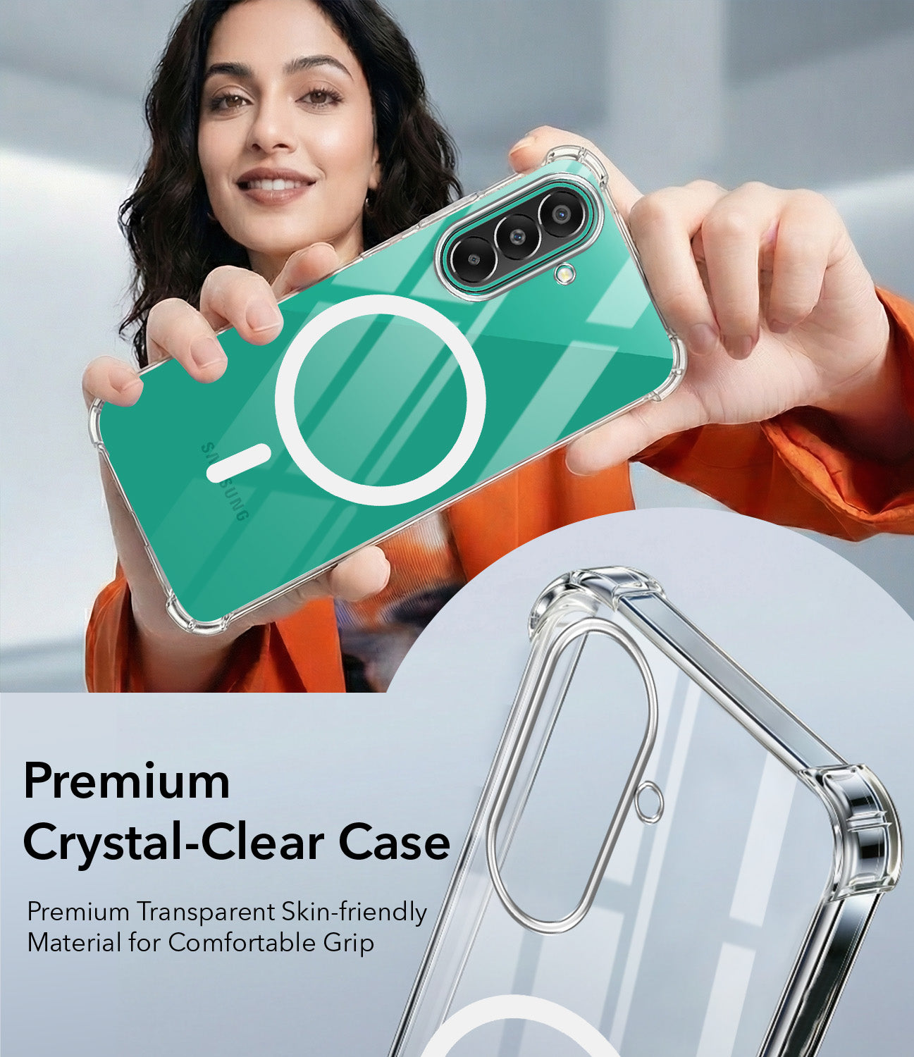 For Samsung Galaxy F70 Pro 5G Back Cover Shockproof Crystal-Clear (Magsafe Wireless Support | Drop & Camera Protection | Hard Polycarbonate)