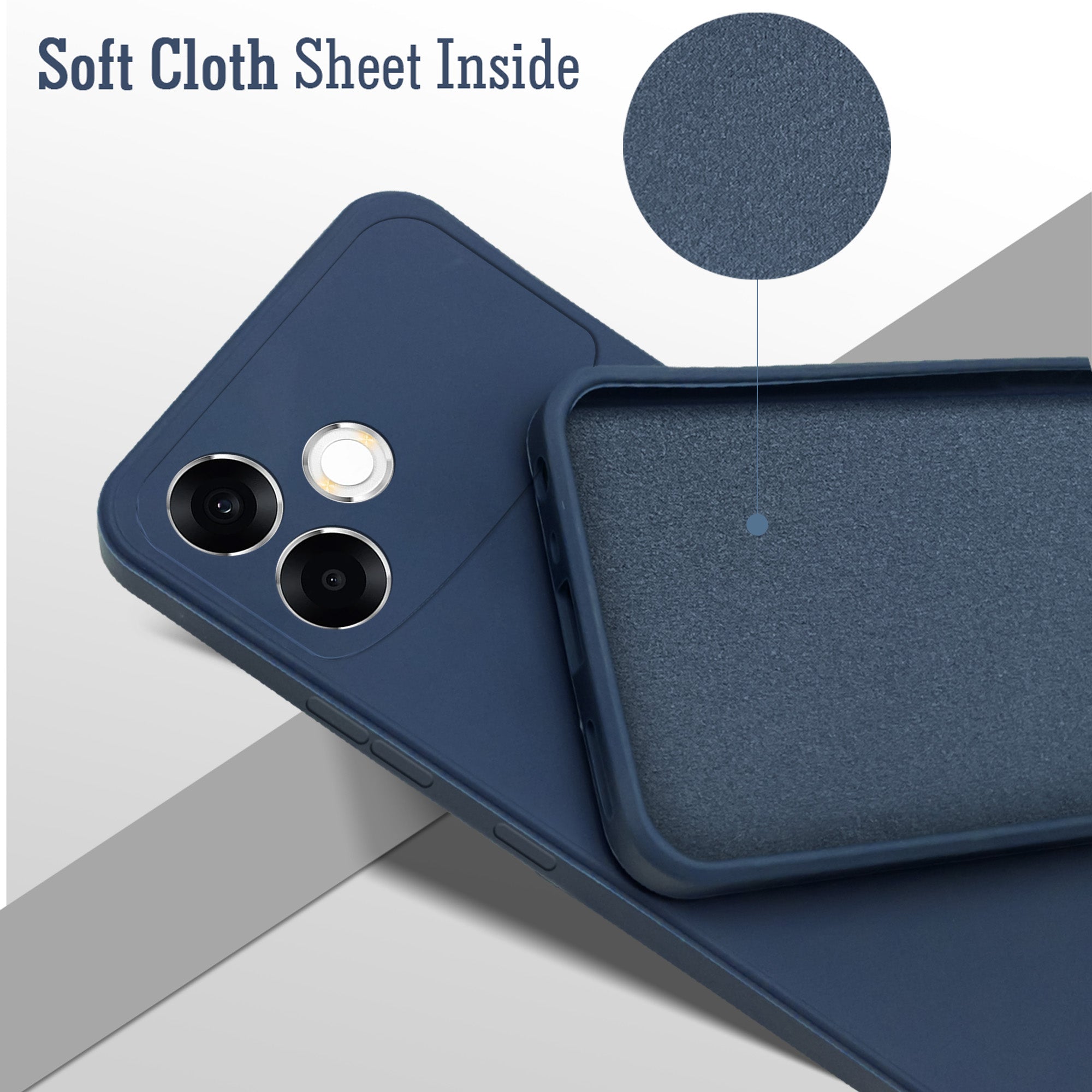 For Oppo F33 Pro 5G Back Cover Case (Matte Finish Silicone with Inside Fiber cloth)