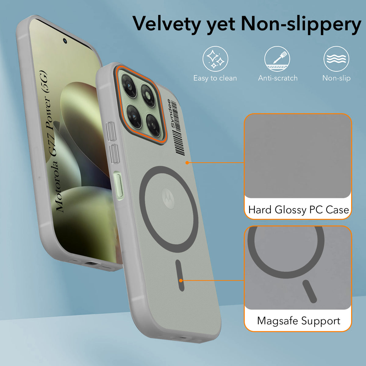 For Motorola Moto G77 Power Back Cover Case (Soft Touch | Camera Bump Protection | MagSafe Compatible | Matte Finish)
