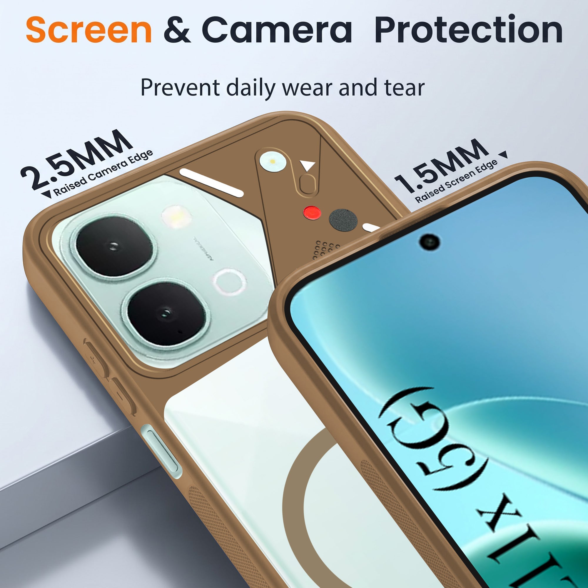 For Vivo iQOO Z11x 5G Back Cover Case Lifetime Anti-Yellow Clear (Camera Protection | Side Grip | Wireless MagSafe Compatible)