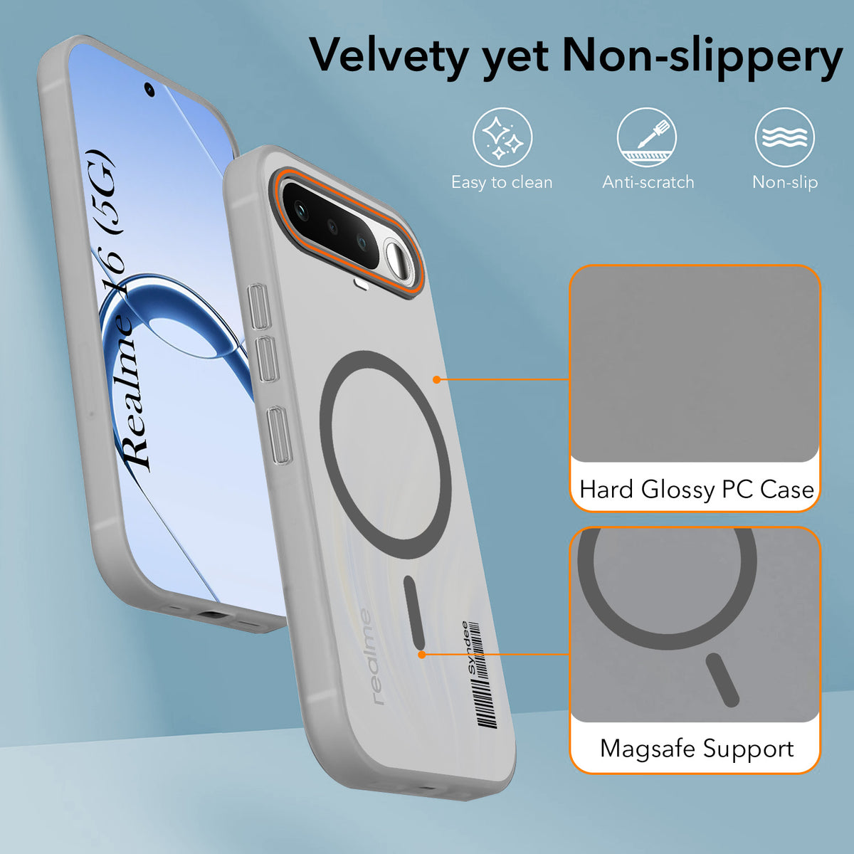 For Realme 16 Back Cover Case (Soft Touch | Camera Bump Protection | MagSafe Compatible | Matte Finish)