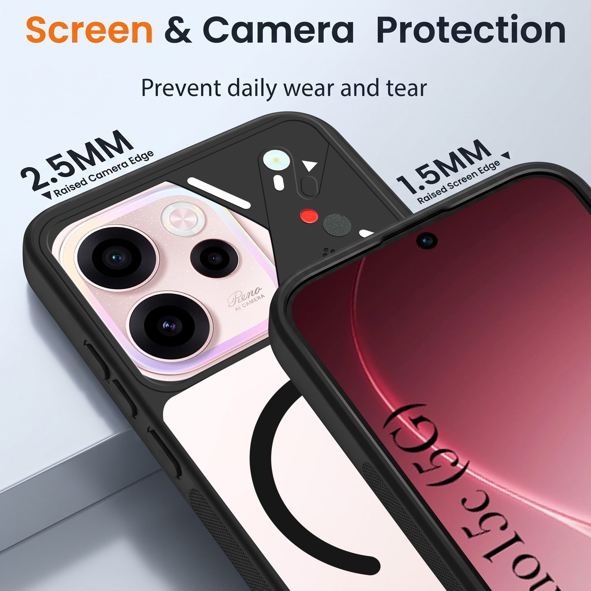 For Oppo Reno 15c Back Cover Case Lifetime Anti-Yellow Clear (Camera Protection | Side Grip | Wireless MagSafe Compatible)