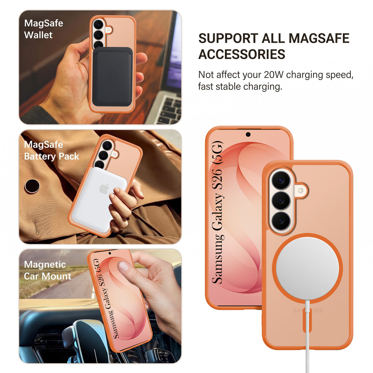 For Samsung Galaxy S26 5G Matte Finish Back Case Cover (MagSafe Compatible | Translucent Soft Touch | Slim and Unbreakable)