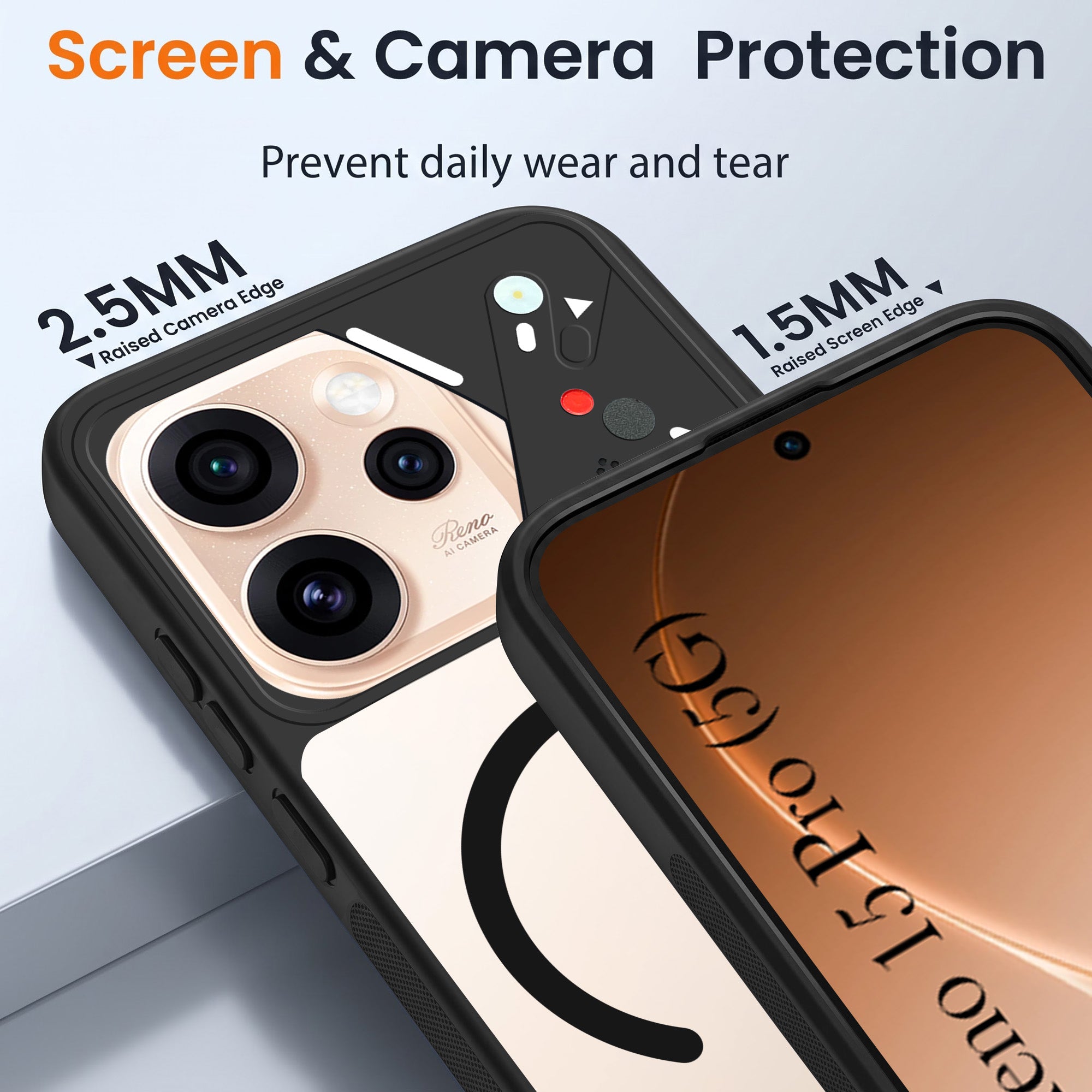 For Oppo Reno15 Pro 5G | Oppo Reno 15 Pro 5G Back Cover Case Lifetime Anti-Yellow Clear (Camera Protection | Side Grip | Wireless MagSafe Compatible)