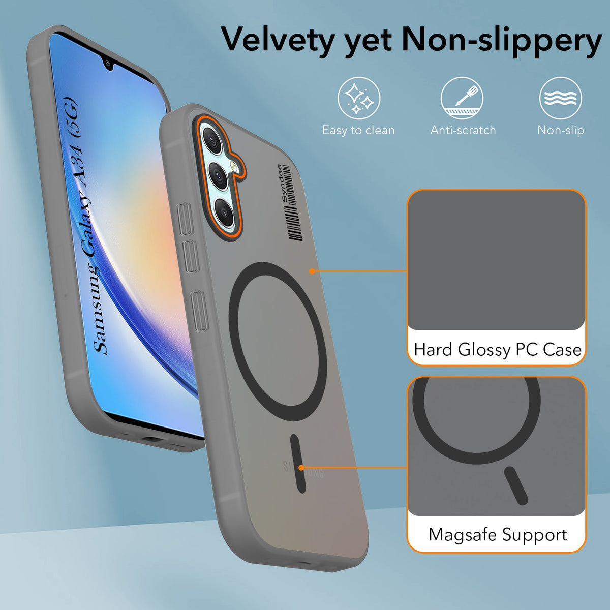 For Samsung Galaxy A34 5G Back Cover Case (Soft Touch | Camera Bump Protection | MagSafe Compatible | Matte Finish)