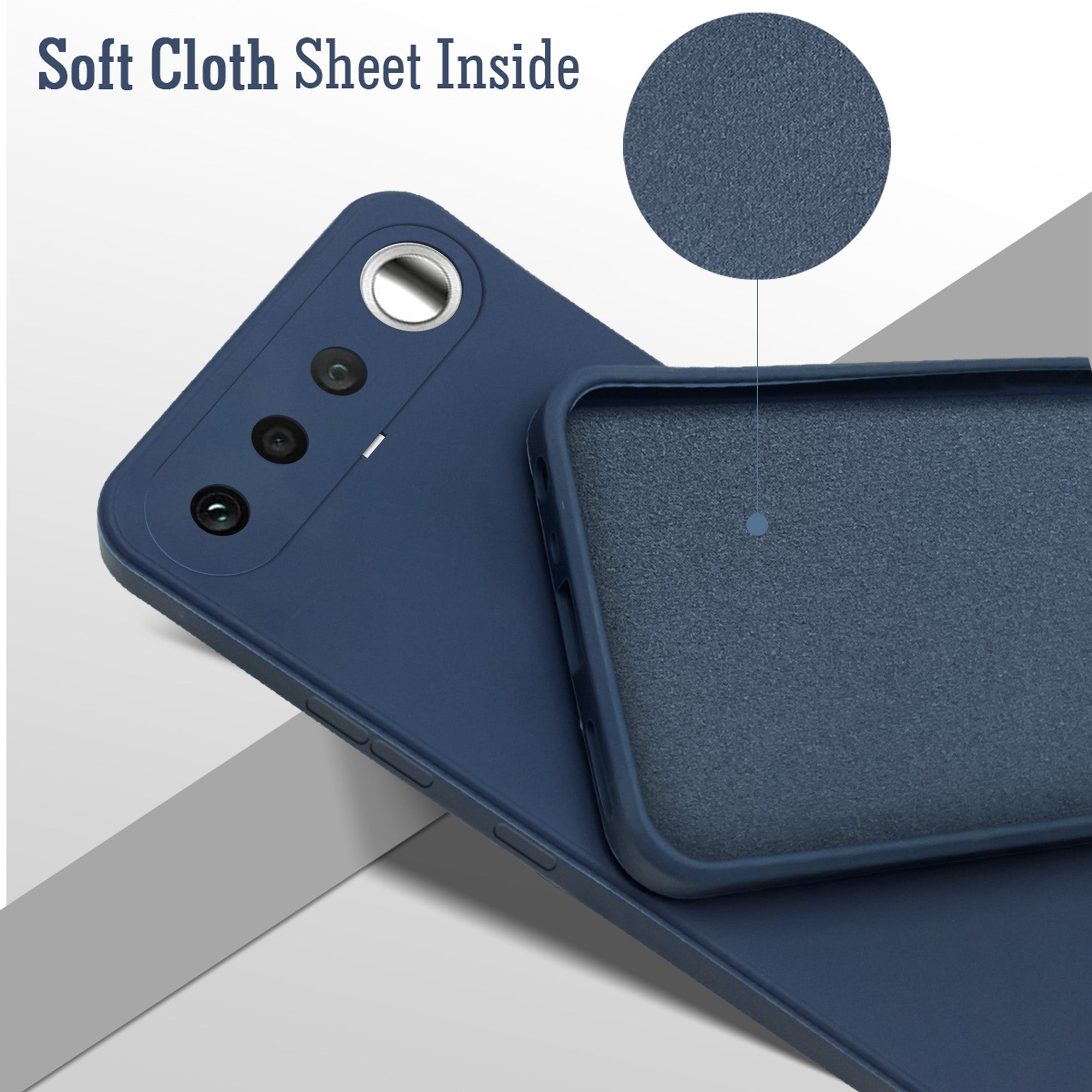 For Realme 16 Back Cover Case (Matte Finish Silicone with Inside Fiber cloth)