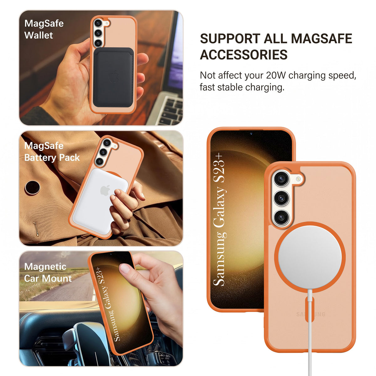 For Samsung Galaxy S23 Plus Matte Finish Back Case Cover (MagSafe Compatible | Translucent Soft Touch | Slim and Unbreakable)