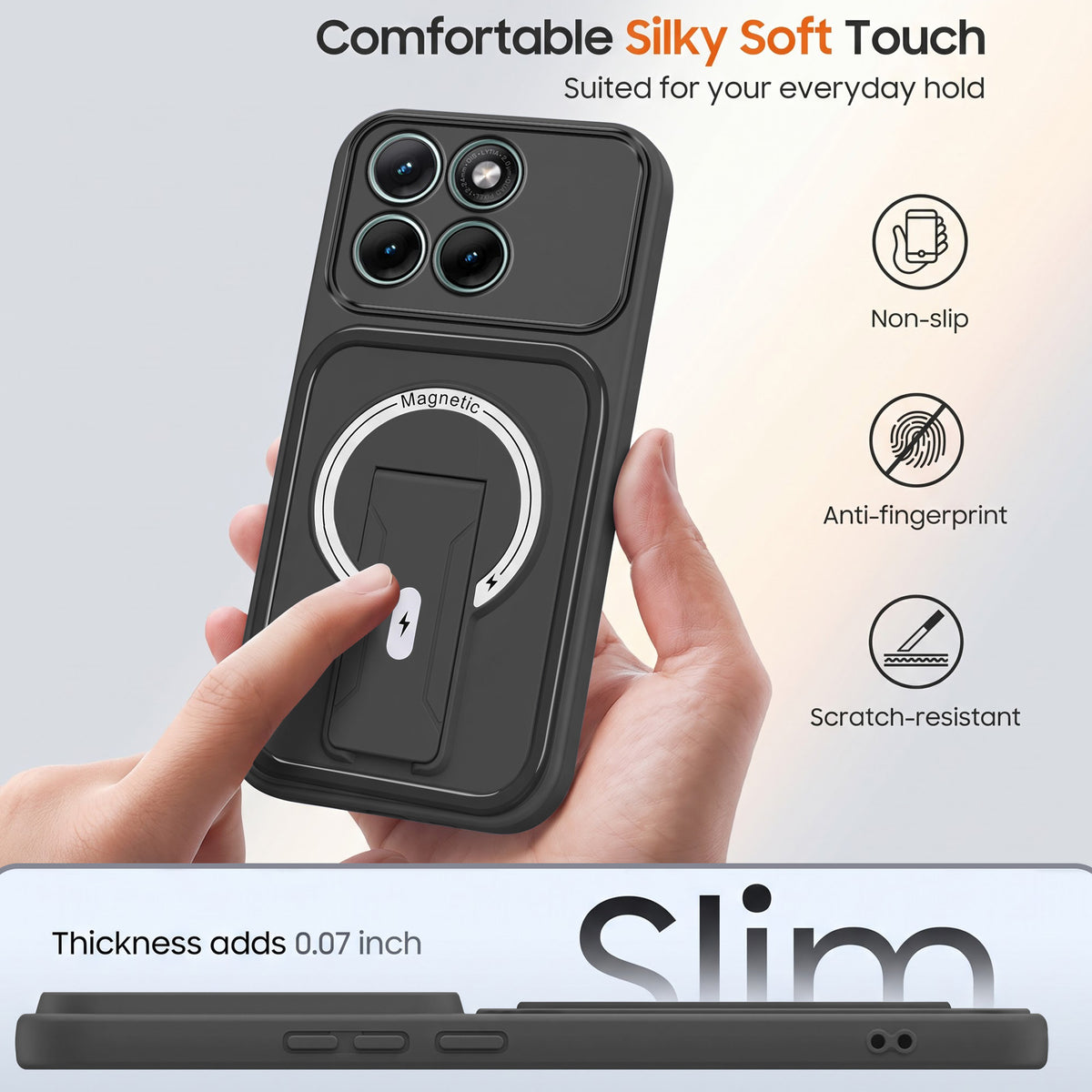 For Motorola Moto Edge 70 Fusion Back Case Cover Metallic (Hybrid Armor Kickstand | MagSafe Compatible | Camera Protection Shockproof)
