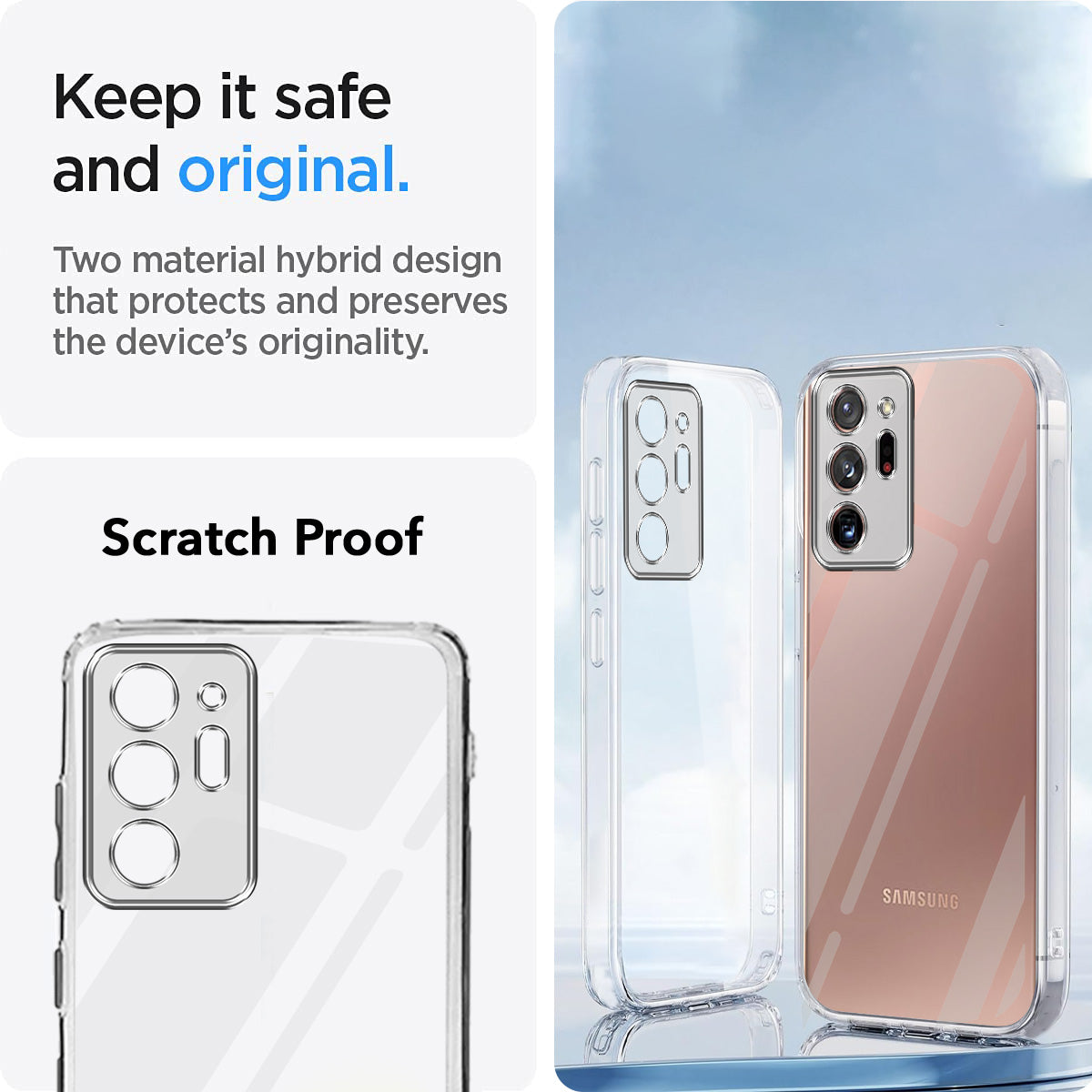 For Samsung Galaxy Note 20 Ultra 5G Back Cover Case Silicone (Clear Shockproof Case with Camera Protection | Soft and Flexible | Transparent)
