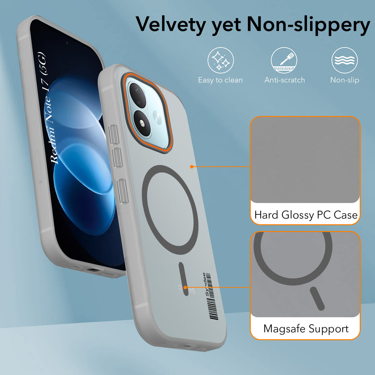 For Redmi Note 17 5G Back Cover Case (Soft Touch | Camera Bump Protection | MagSafe Compatible | Matte Finish)