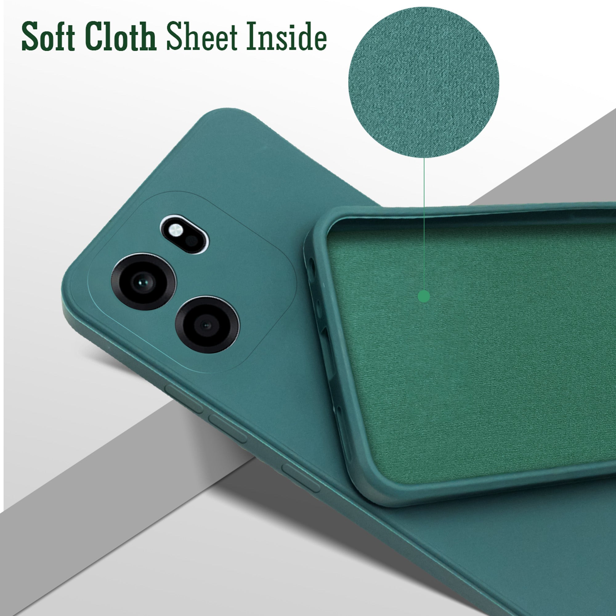For Oneplus Nord CE 6 Back Cover Case (Matte Finish Silicone with Inside Fiber cloth)