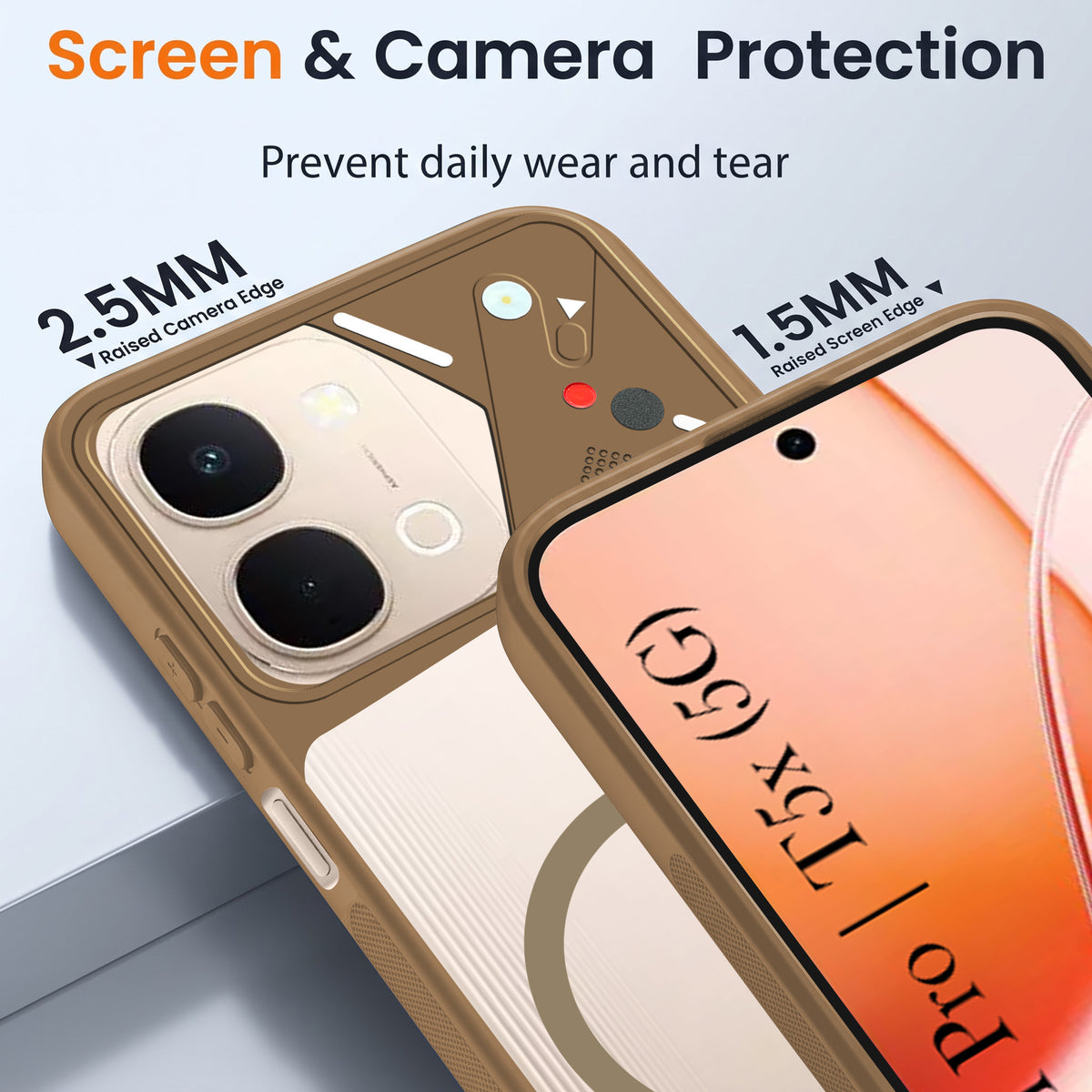 For Vivo Y51 Pro 5G | Vivo T5x Back Cover Case Lifetime Anti-Yellow Clear (Camera Protection | Side Grip | Wireless MagSafe Compatible)