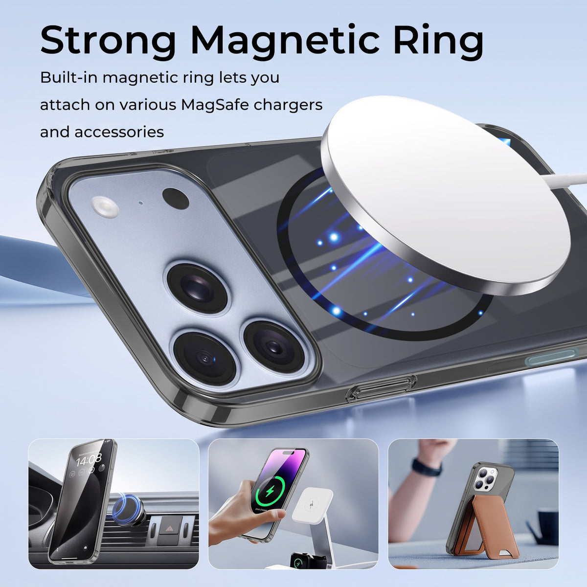 For Apple iPhone 18 Pro Max Back Case Cover Crystal Anti Yellow (Unbreakable PC | MagSafe Wireless Charging Support |Camera Protection Bump)