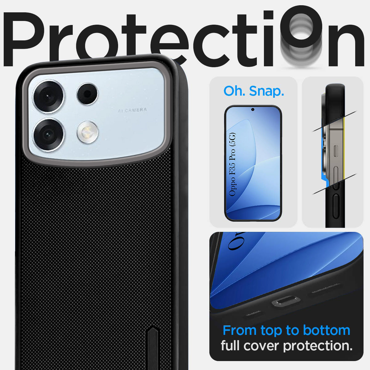 For Oppo F35 Pro 5G Back Cover Case Rubberised (Textured Grip Design| Micro-Fiber Cloth Inside | Slim and Light Weight | Soft Touch and Feel)