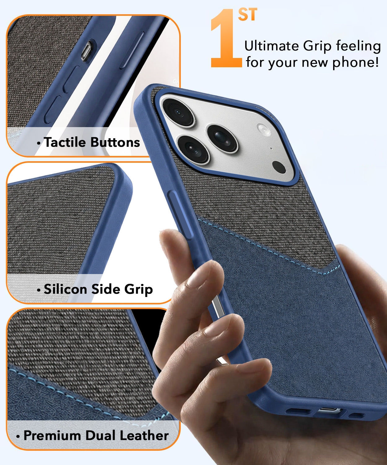 For iPhone 17 Pro | iPhone 18 Pro Back Cover Case (Dual PU Leather Stitch | Professional Minimalist | Soft and Flexible)