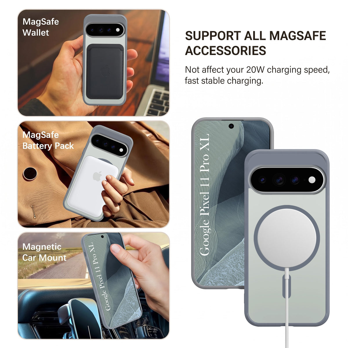 For Google Pixel 11 Pro XL Matte Finish Back Case Cover (MagSafe Compatible | Translucent Soft Touch | Slim and Unbreakable)