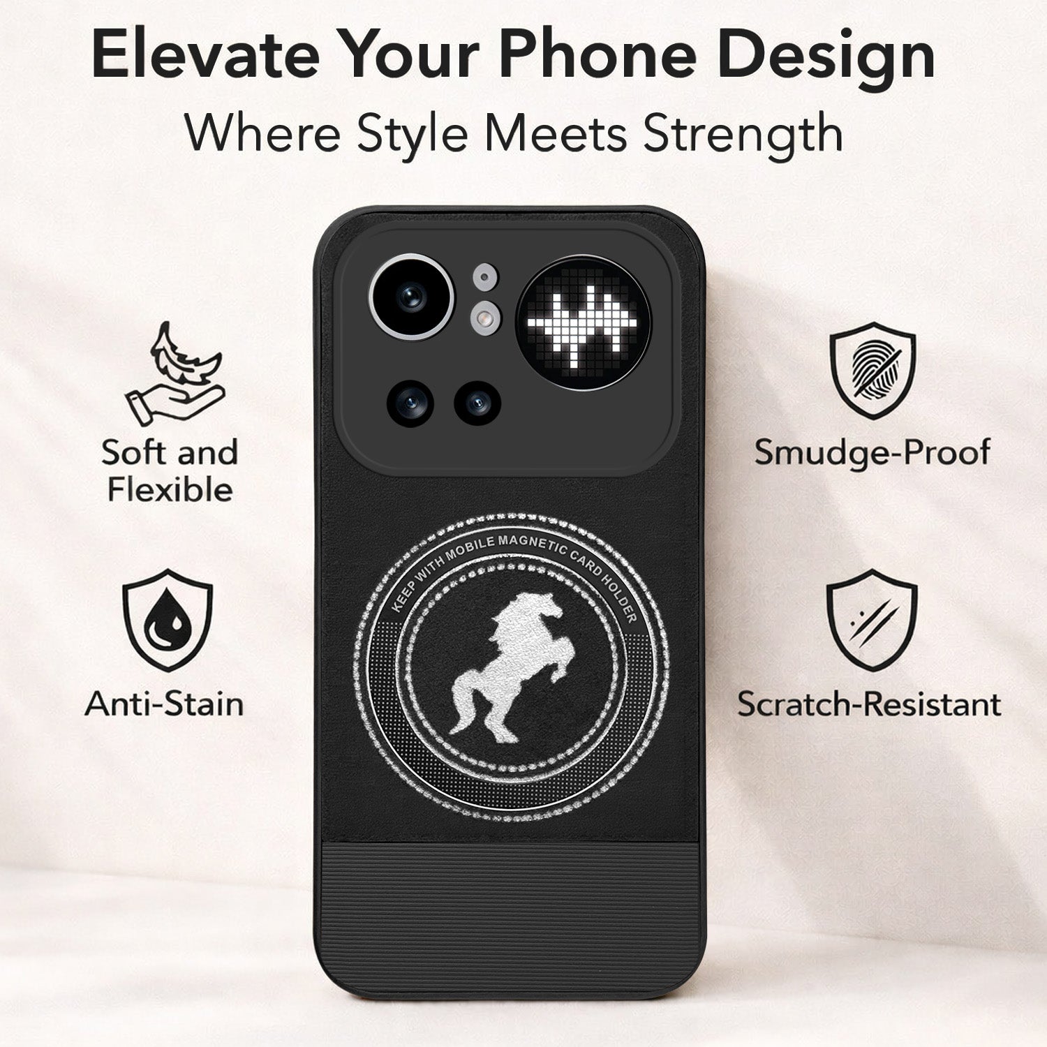 For Nothing Phone 4A Pro 5G Back Cover Case PU Leather Finish (Professional Minimalist Texture | MagSafe Compatile | Camera Protection | Sleek Sober Formal)