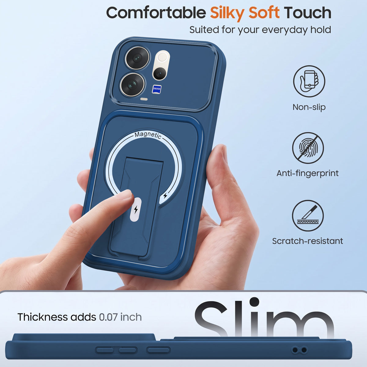 For Vivo V70 | Vivo V70 Elite 5G Back Case Cover Metallic (Hybrid Armor Kickstand | MagSafe Compatible | Camera Protection Shockproof)