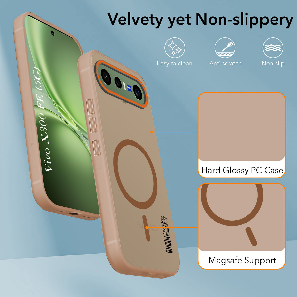 For Vivo X300 FE Back Cover Case (Soft Touch | Camera Bump Protection | MagSafe Compatible | Matte Finish)