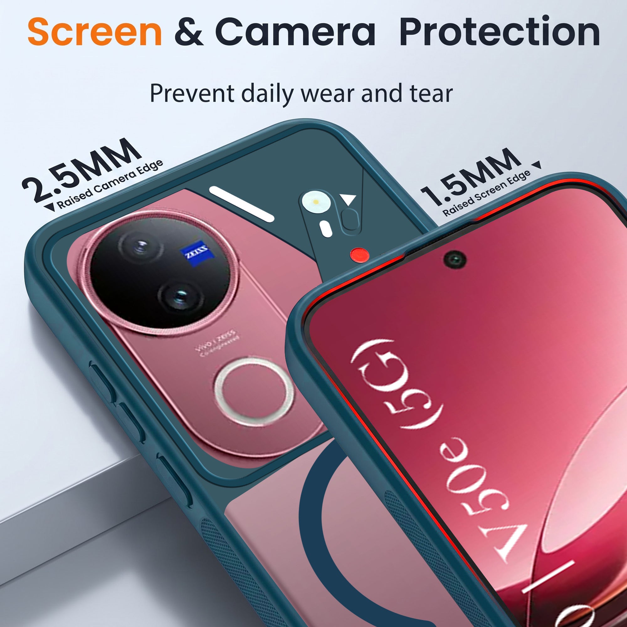 For Vivo V50 | Vivo V50e Back Cover Case Lifetime Anti-Yellow Clear (Camera Protection | Side Grip | Wireless MagSafe Compatible)