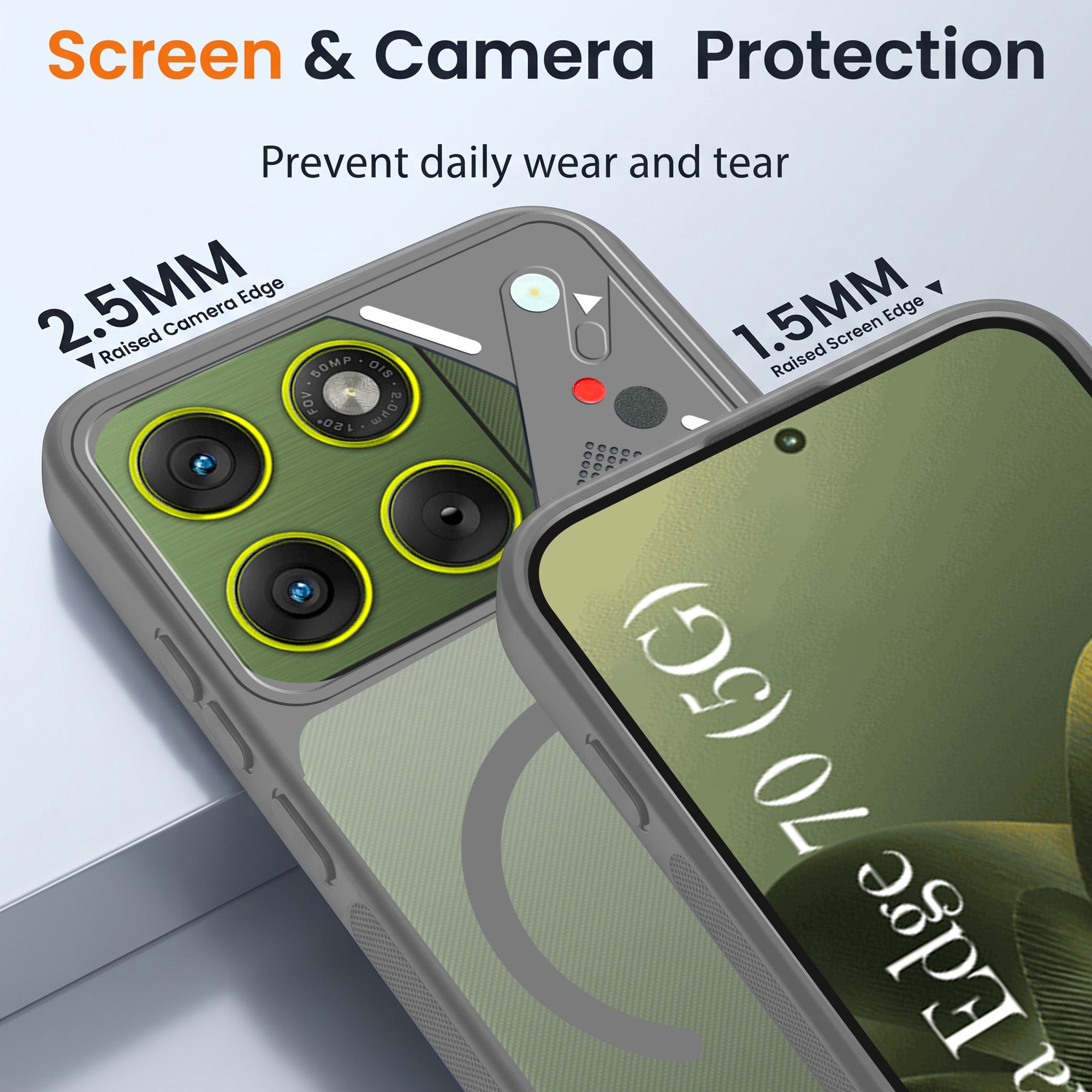 For Motorola Moto Edge 70 Back Cover Case Lifetime Anti-Yellow Clear (Camera Protection | Side Grip | Wireless MagSafe Compatible)