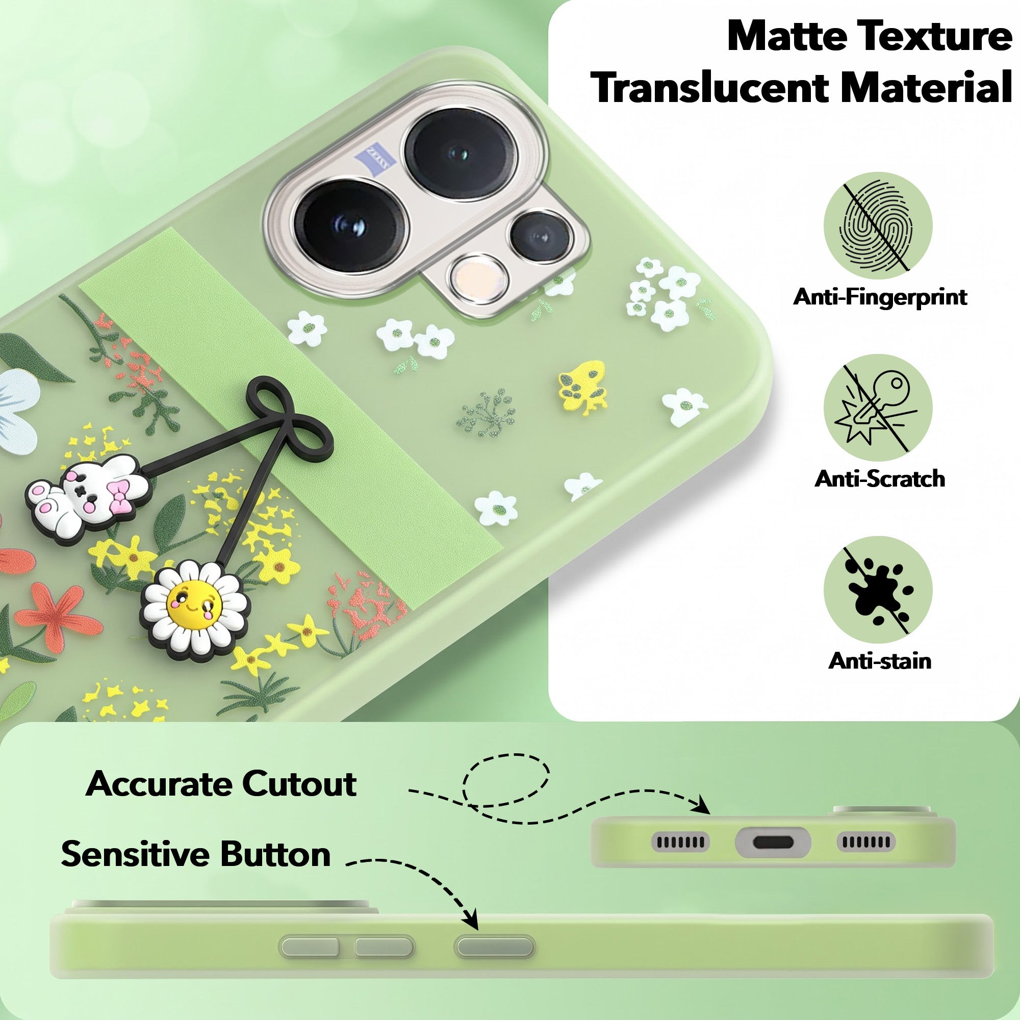 For Vivo V60 | Vivo T4 Pro Back Cover Case (3D Cute Cartoons | Hard Back Side Soft | Matte Premium Finish | HD Printing)
