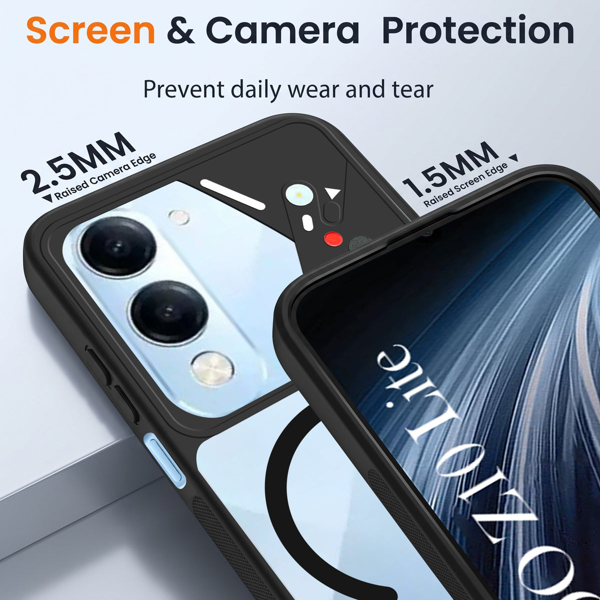 For Vivo iQOO Z10 Lite Back Cover Case Lifetime Anti-Yellow Clear (Camera Protection | Side Grip | Wireless MagSafe Compatible)