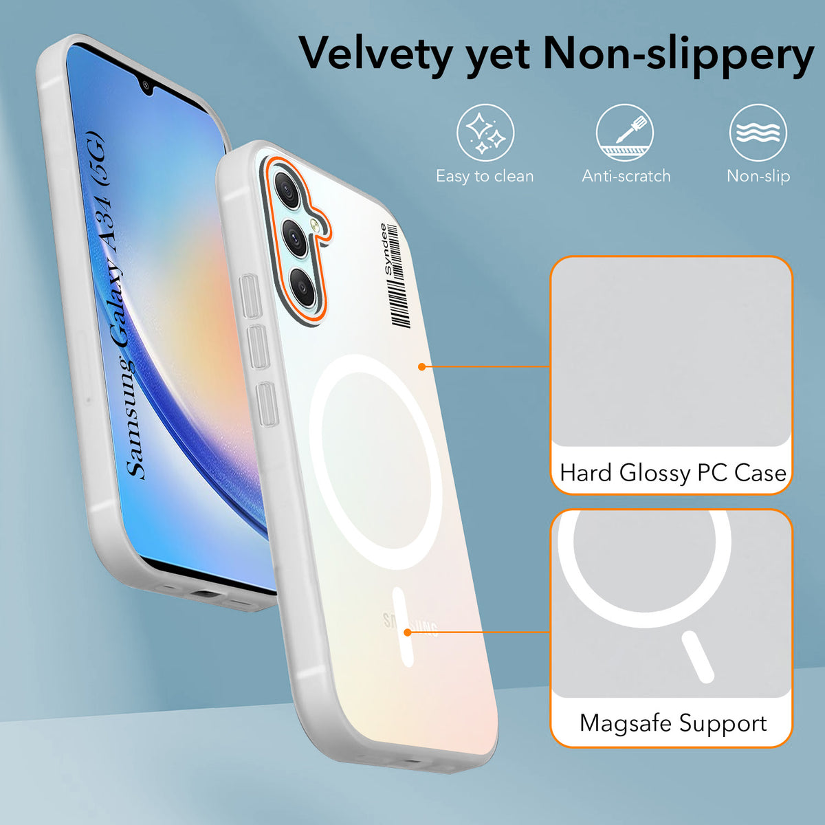 For Samsung Galaxy A34 5G Back Cover Case (Soft Touch | Camera Bump Protection | MagSafe Compatible | Matte Finish)