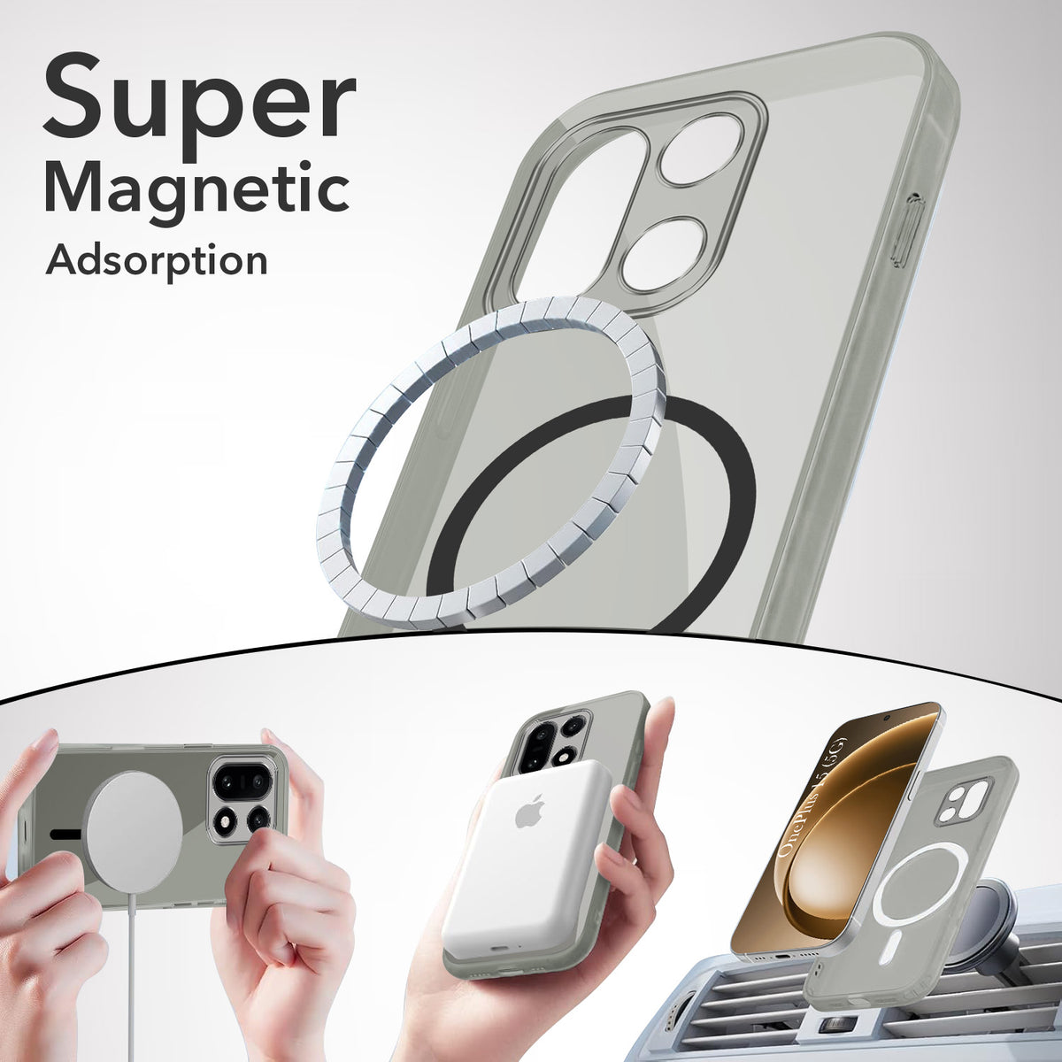 For OnePlus 15 5G Back Cover Case Lifetime Anti-Yellow MagSafe Compatible Clear (Sleek Hard Crystal | Shockproof and Camera Protection)