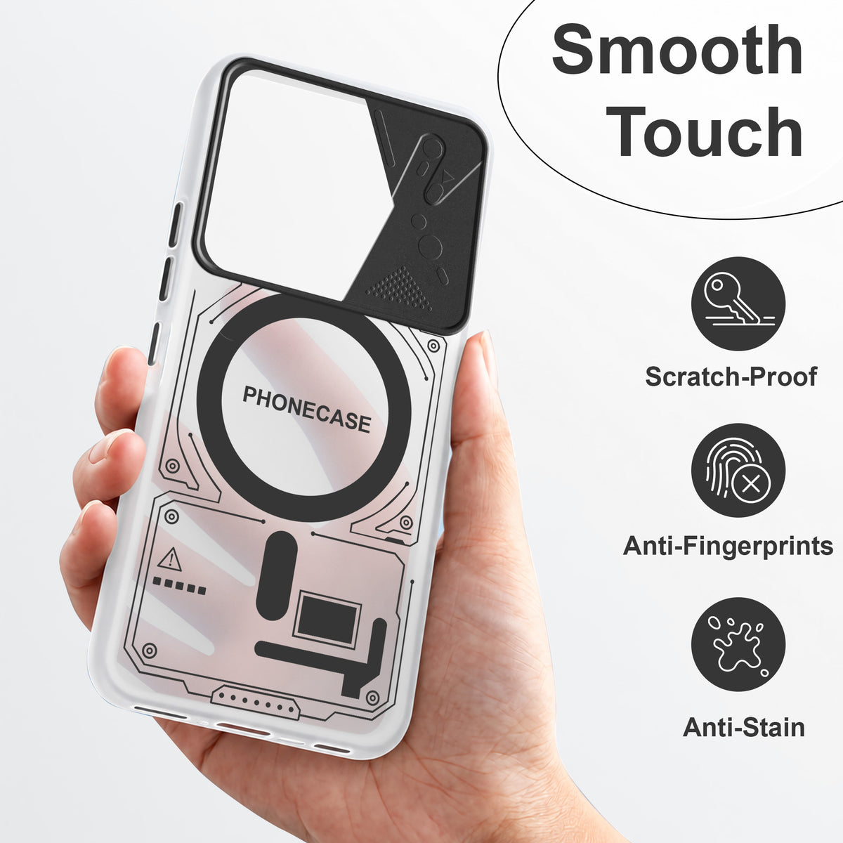 For Vivo T3 5G Metallic Back Cover Case (Metallic Camera Protection & Buttons | Translucent Milky Shade | Hard Polycarbonate)