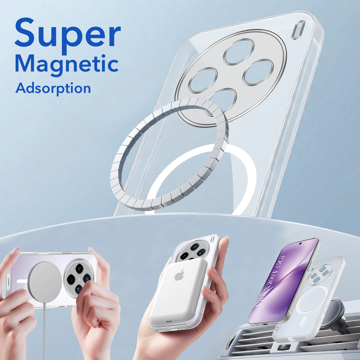 For Vivo X200T Back Cover Shockproof Crystal-Clear (Magsafe Wireless Support | Drop & Camera Protection | Hard Polycarbonate)