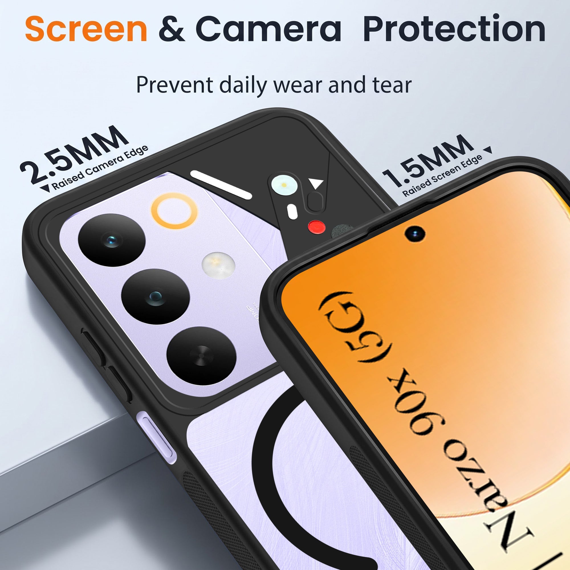 For Realme C85 5G | Realme Narzo 90x  Back Cover Case Lifetime Anti-Yellow Clear (Camera Protection | Side Grip | Wireless MagSafe Compatible)